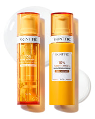 SKINTIFIC dual-chamber freshness activation shows fresh Vitamin C powder at work
