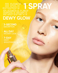 Skintific Radiance Booster Serum Spray bottle close-up highlighting water-based serum.