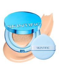 SKINTIFIC Velvet Matte Cushion coverage delivers high-coverage, velvety finish for a flawless complexion
