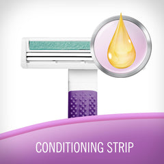 Skintimate disposable razor shown for sensitive skin use and everyday comfort.