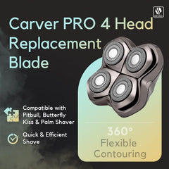 Skull Shaver Carver PRO 4 blade compatible with Pitbull shavers for quick blade replacement.