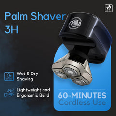 Skull Shaver Palm Shaver with CR-3 blade delivers a close shave on all skin types