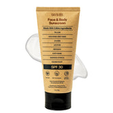 Sky and Sol sunscreen tube application demonstrates easy, non-greasy coverage for face and body.