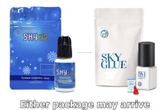 Sky D strong black adhesive close-up shows quick-dry capability for efficient lash placement.