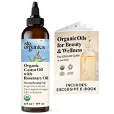 Sky Organics Castor Oil Rosemary bottle promotes scalp nourishment in a simple routine