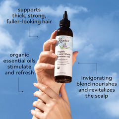 Dropper releasing Sky Organics Castor Oil Rosemary for precise application