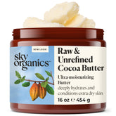 Sky Organics Cocoa Butter raw solid block close-up for deeply hydrating dry skin