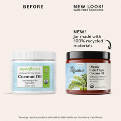 Sky Organics coconut oil hair mask application for shine