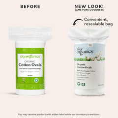 Sky Organics cotton pads smooth side for easy toner application