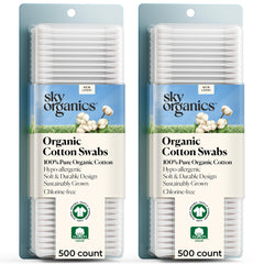 Sky Organics cotton-swabs-pack-outer view showing bulk pack for everyday care.