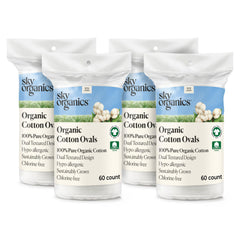 Sky Organics organic large oval cotton pads pack for clean beauty routines