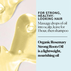 Rosemary oil with macadamia oil highlighting rich hydration for dry hair