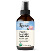 Sky Organics Rosewater Facial Mist bottle, hydrating facial spray for daily refreshment.