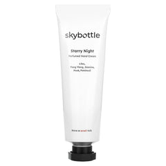 Skybottle hand cream fragrance-ylang-ylang-musk close-up highlighting long-lasting scent and hydration.