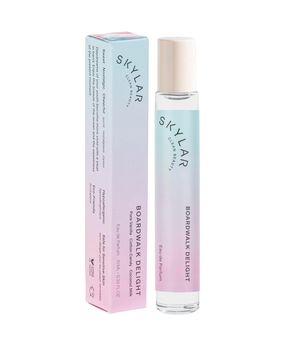 Skylar Boardwalk Delight bottle closeup for clean everyday wear