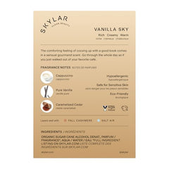 Skylar Vanilla Sky top notes reveal citrus and cappuccino aroma for uplifting moments