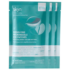 skyn ICELAND packaging for dissolving microneedle patches shows at-home hydration benefits