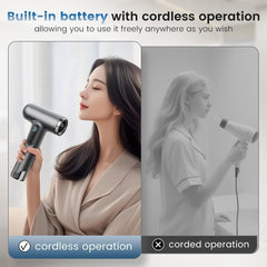 SL Nevnmoe cordless hair dryer with 3 temperature settings for customizable styling.