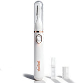 SleekSnip 2025 eyebrow trimmer front view shows compact portable design for on-the-go grooming.