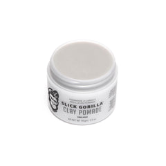 Slick Gorilla lightweight reworkable pomade on hair demonstrates easy reshaping.