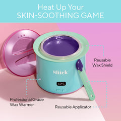 Sliick Pro Wax Warmer accepts can and bead wax for flexible waxing options.