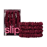 SLIP Skinny Scrunchies maroon pack shot four silky bands for crease-free styling