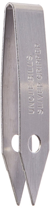 Sliver Gripper Uncle Bill's keychain tweezers close-up with precision-ground tips for tiny splinters.