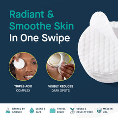 SLMD toner pad body use demonstrates versatile exfoliation across skin areas.