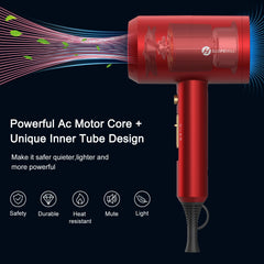 Slopehill Agate Red side view hair dryer showing ergonomic grip for comfortable styling