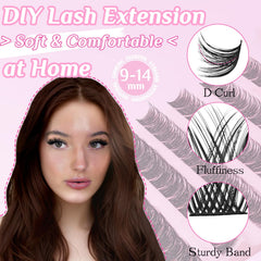 SLSXNL wispy lash clusters 10mm for gentle volume and versatile styling.