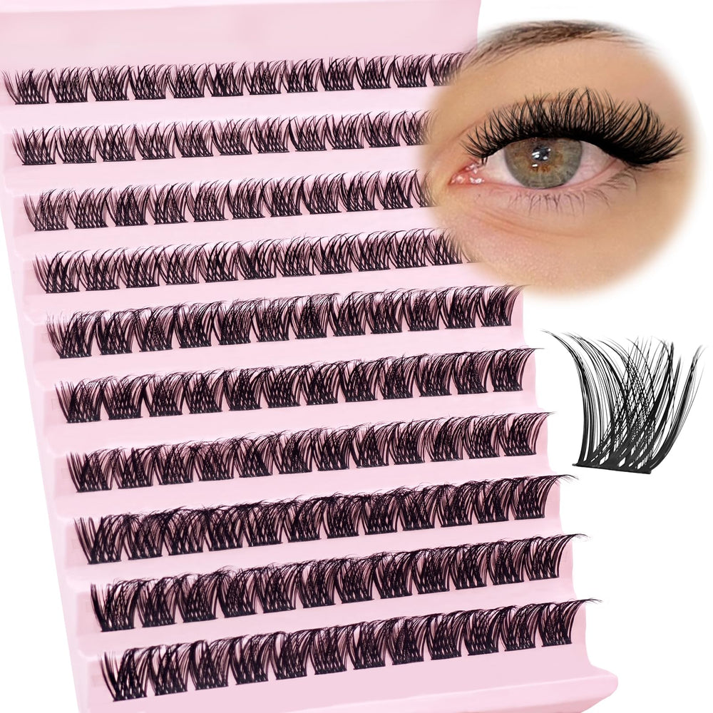 SLSXNL wispy lash clusters 9mm for natural day-to-day enhancement and easy DIY application.