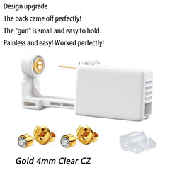 Conjunto de 4 pendientes CZ dorado-blanco SLVIEKAE para personalizar estilos.