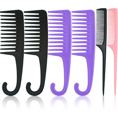 SmaringWing large wide-tooth curved-handle black comb ideal for detangling wet hair.