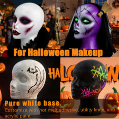 Smilco tall female wig head with 12-inch neck supports long hair.