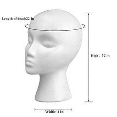 Smilco tall female wig head with neck options supports long and short wigs.