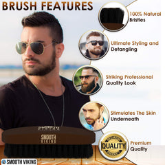 Smooth Viking Beard Comb dual-sided pearwood for detangling and shaping wet or dry beards