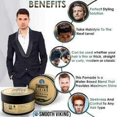 Model demonstrates Smooth Viking versatility on curly hair