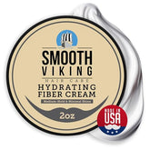 Smooth Viking Hydrating Fiber Cream bottle shows portable hydration for daily styling and control
