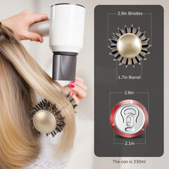 Sndyi nano ionic technology image showing hair shine and frizz control.
