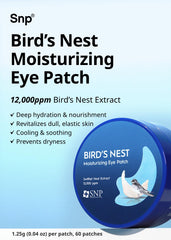SNP eye patch pack back view highlights packaging and 60 patches for routine use.