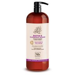 Soapbox Biotin & Collagen conditioner bottle with pump promotes fuller-looking hair.