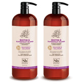 Soapbox Biotin Shampoo front view showing nourishing ingredients for hair health.