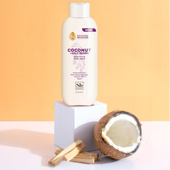 Soapbox Coconut Goji Bodywash foamy lather demonstrating creamy texture for smoother skin.
