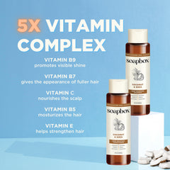 Soapbox conditioner rich cream dispensing for smooth, manageable hair.