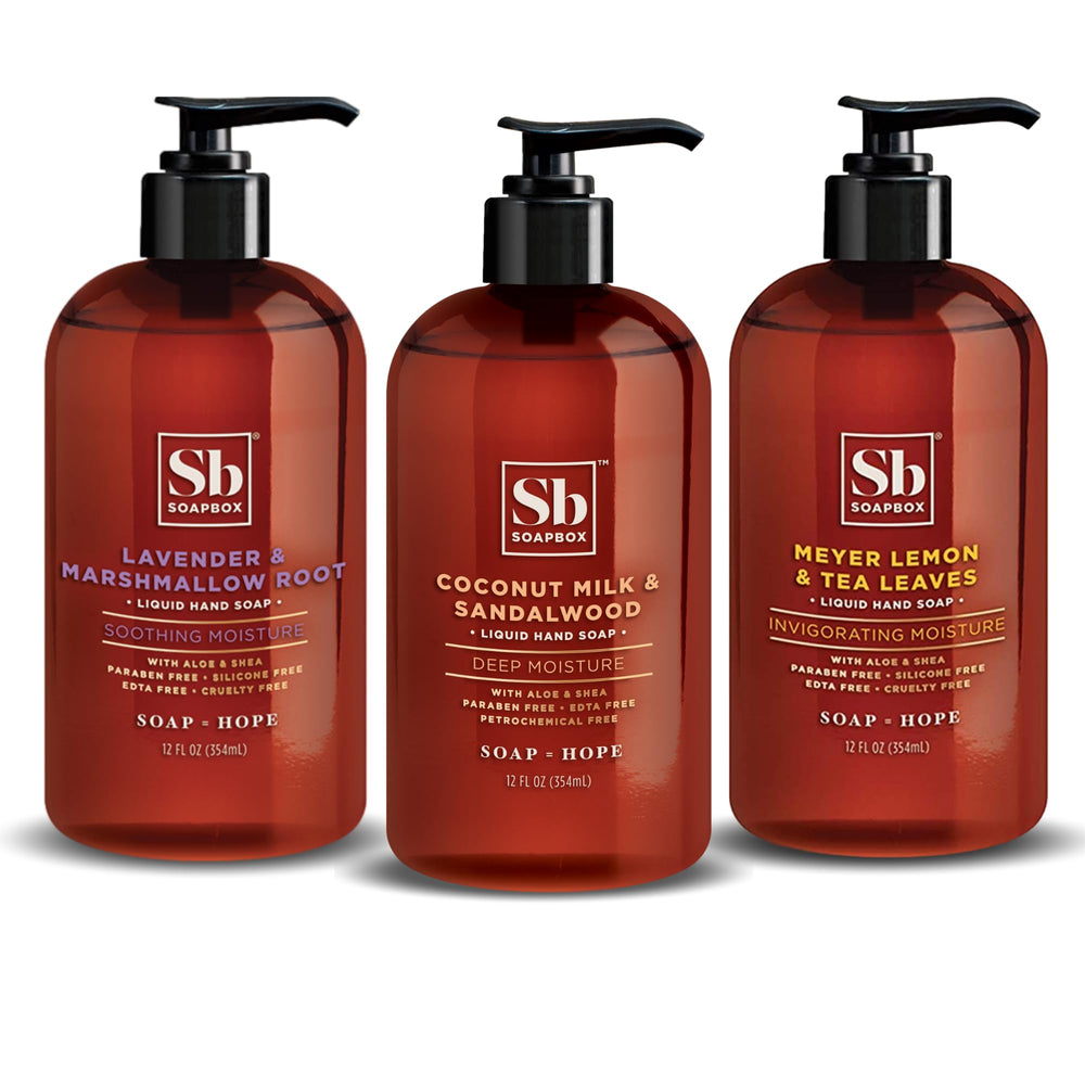 Soapbox Hand Soap Variety Pack coconut bottle front view for moisturizing everyday hand care.