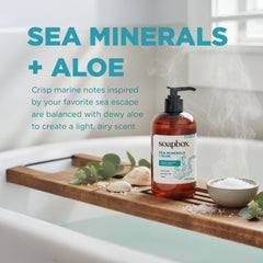 Soapbox Sea Minerals & Aloe hand soap pump bottle pack of 3 for family use