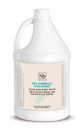 Soapbox Sea Minerals Blue Iris bottle with ocean scent and moisturizing formula for daily hand and body cleansing.