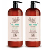 Soapbox Tea Tree Shampoo bottle highlighting scalp balancing with tea tree oil for a refreshed feel