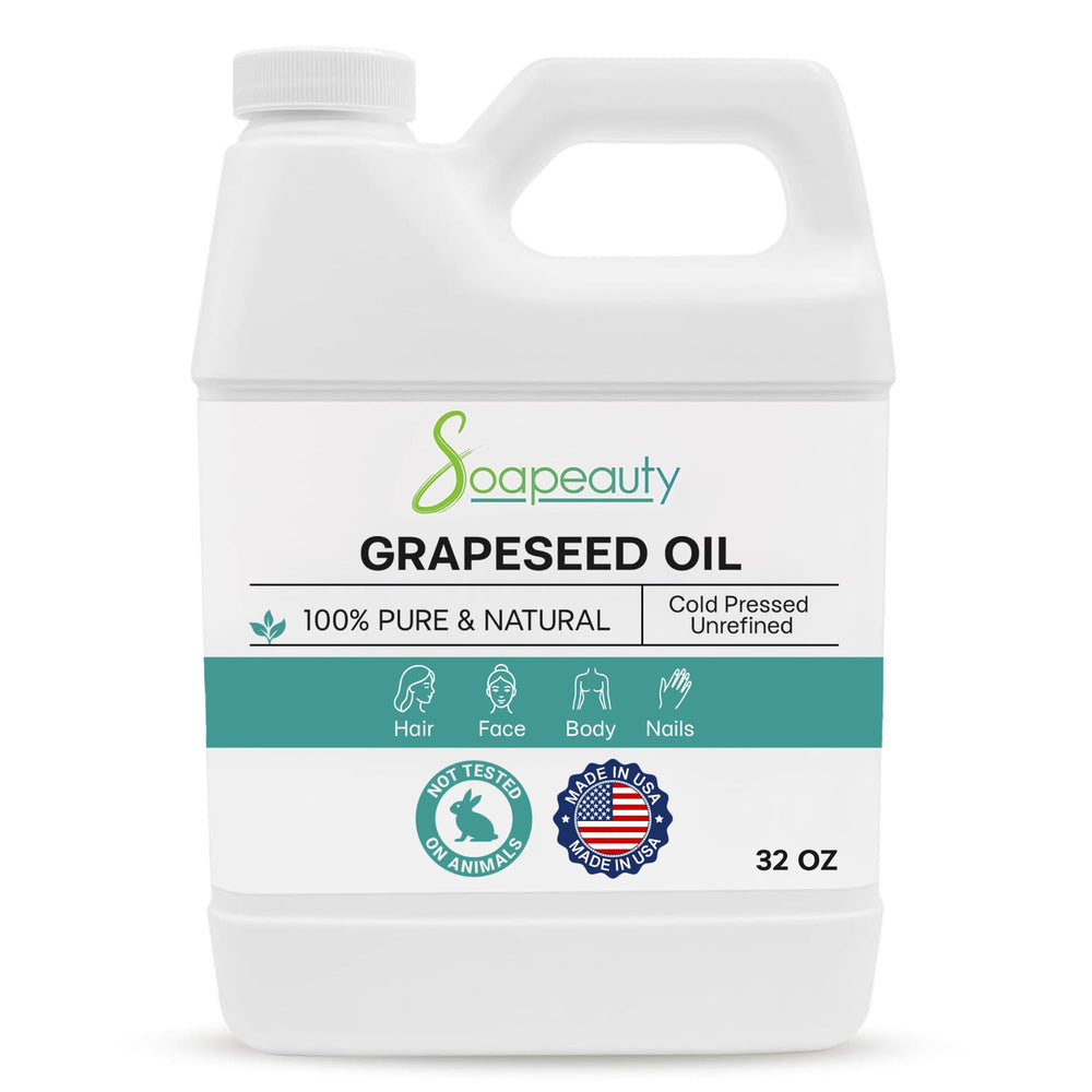 Soapeauty Grapeseed Oil bottle pour shows lightweight carrier for skin and hair care
