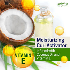 SOF N' FREE hair definition closeup showing curl bounce and softness.